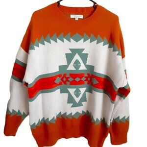 Chic Soul Sweater Size 2XL Aztec Pullover Southwestern Long Sleeve Round Neck